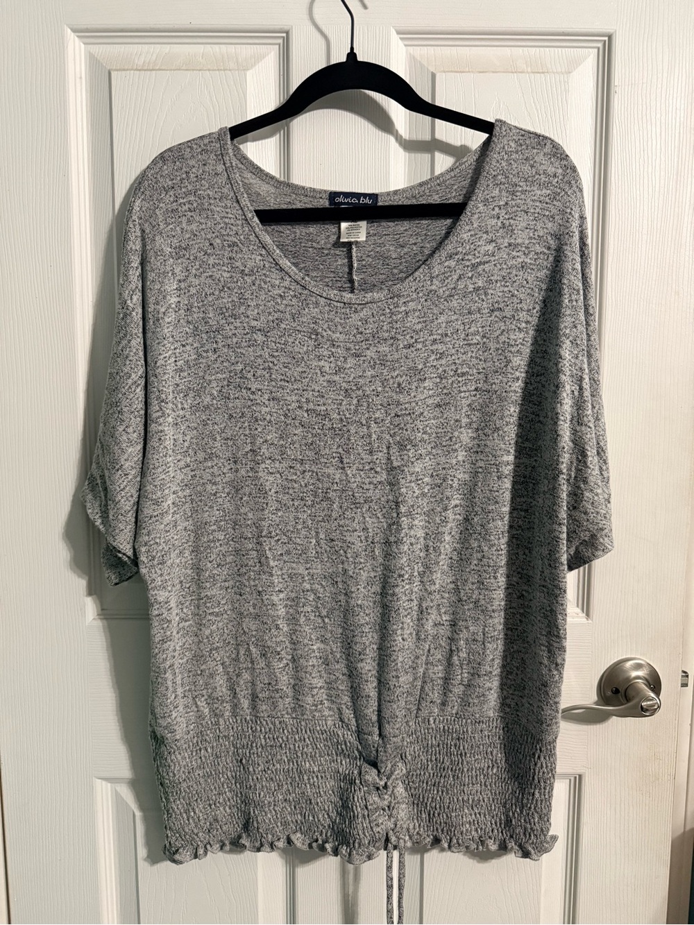 Olivia Blu Heather Gray Short Sleeve Knit Tunic